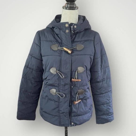Aeropostale Women's Navy Puffer Jacket Medium - Picture 3 of 8